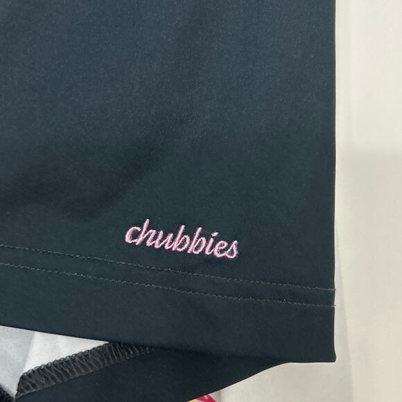 Chubbies Black Tennis Champ Performance Polo Paintbrush Print 2XL Golf Active - Picture 6 of 11